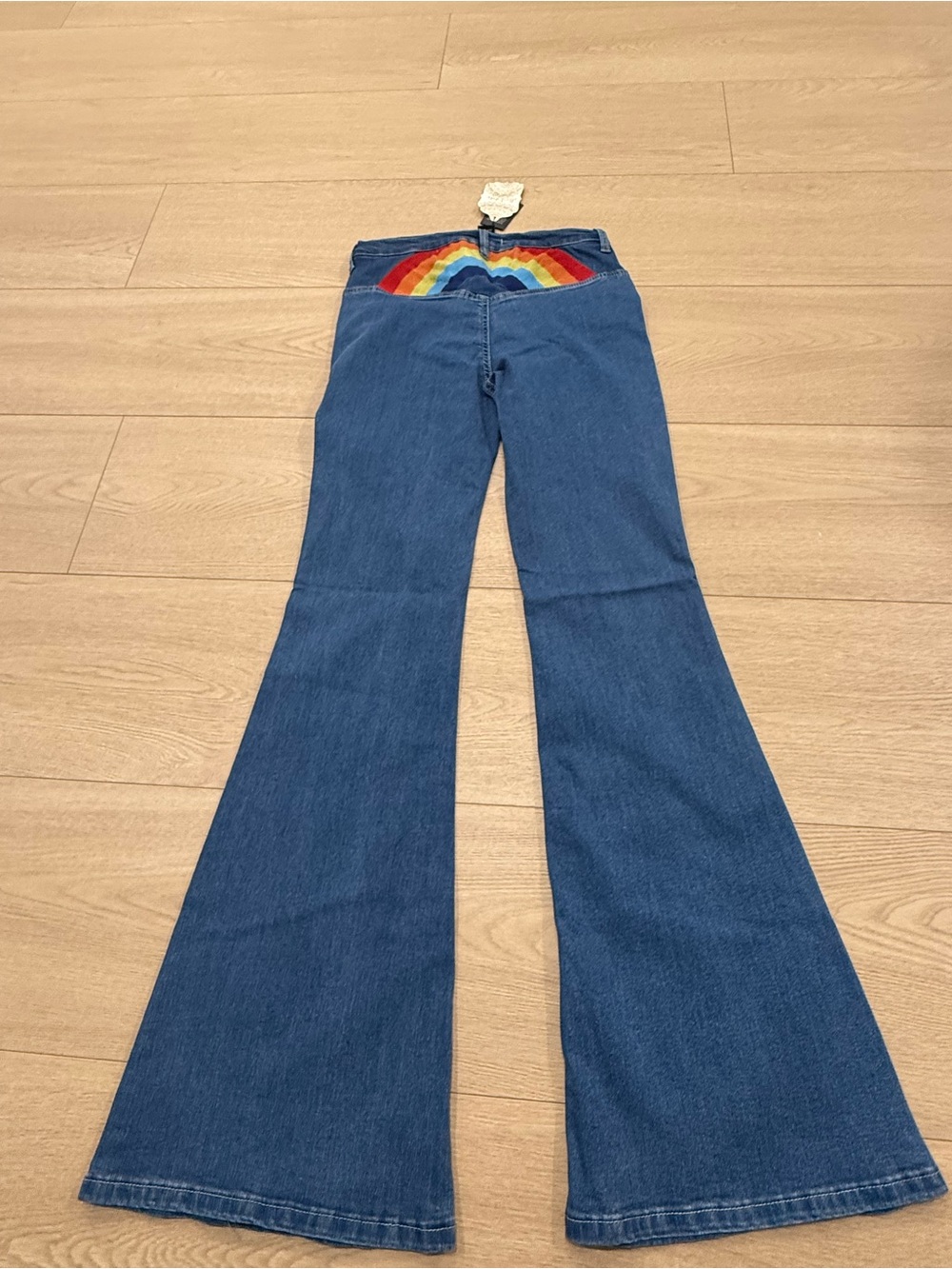 NWT Alter’d State Rainbow Embroidered Flare Jeans Size 5/27